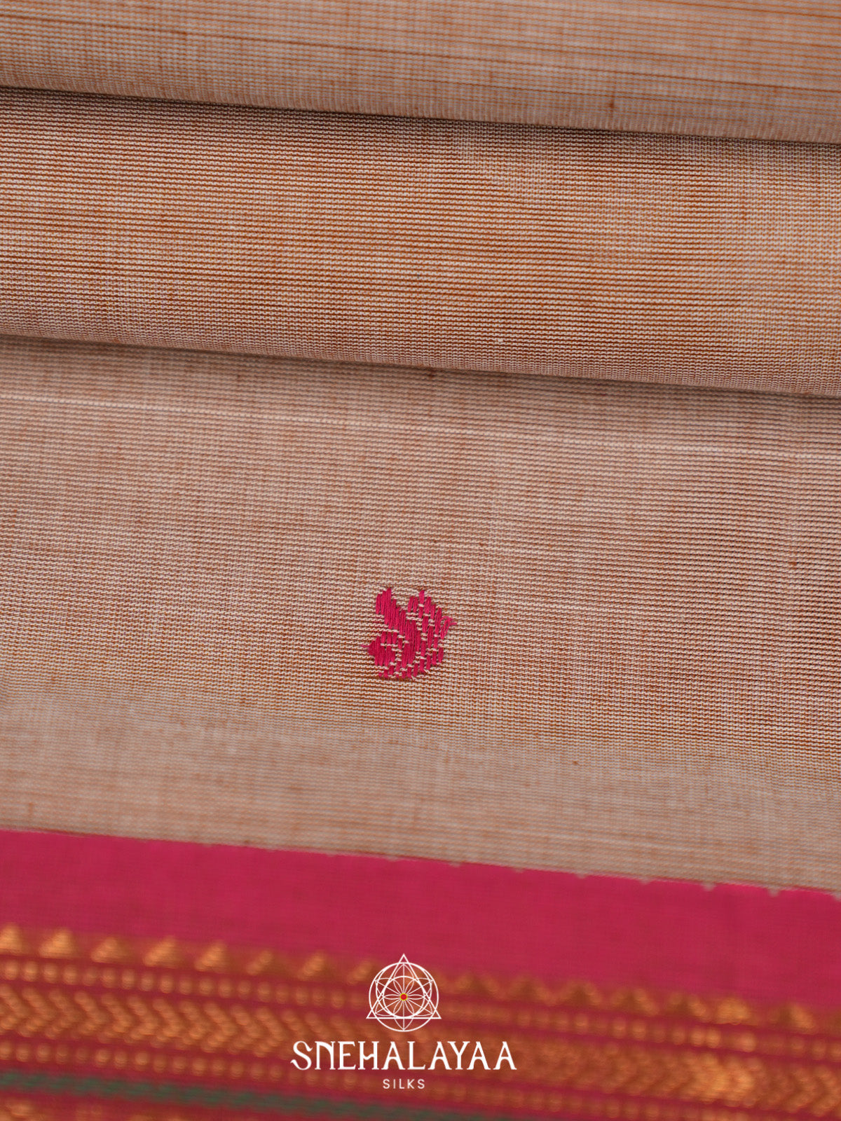 Dusty Brown Handloom Cotton Saree
