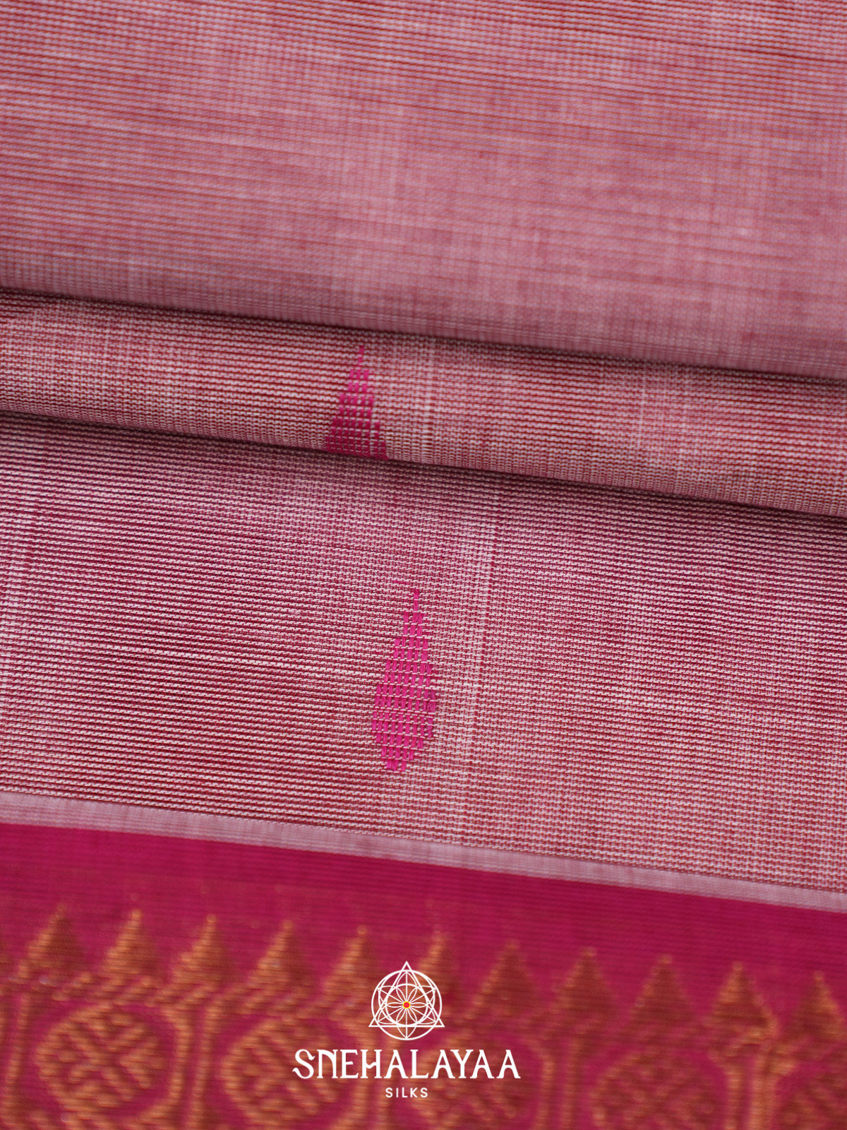 Mauve Pink Handloom Cotton Saree