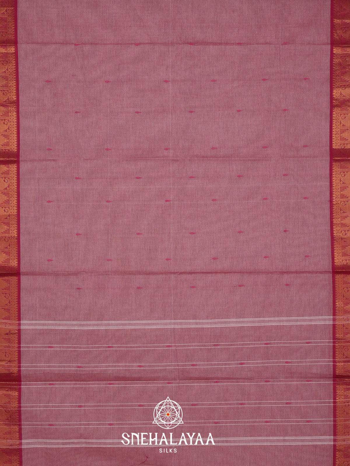 Mauve Pink Handloom Cotton Saree