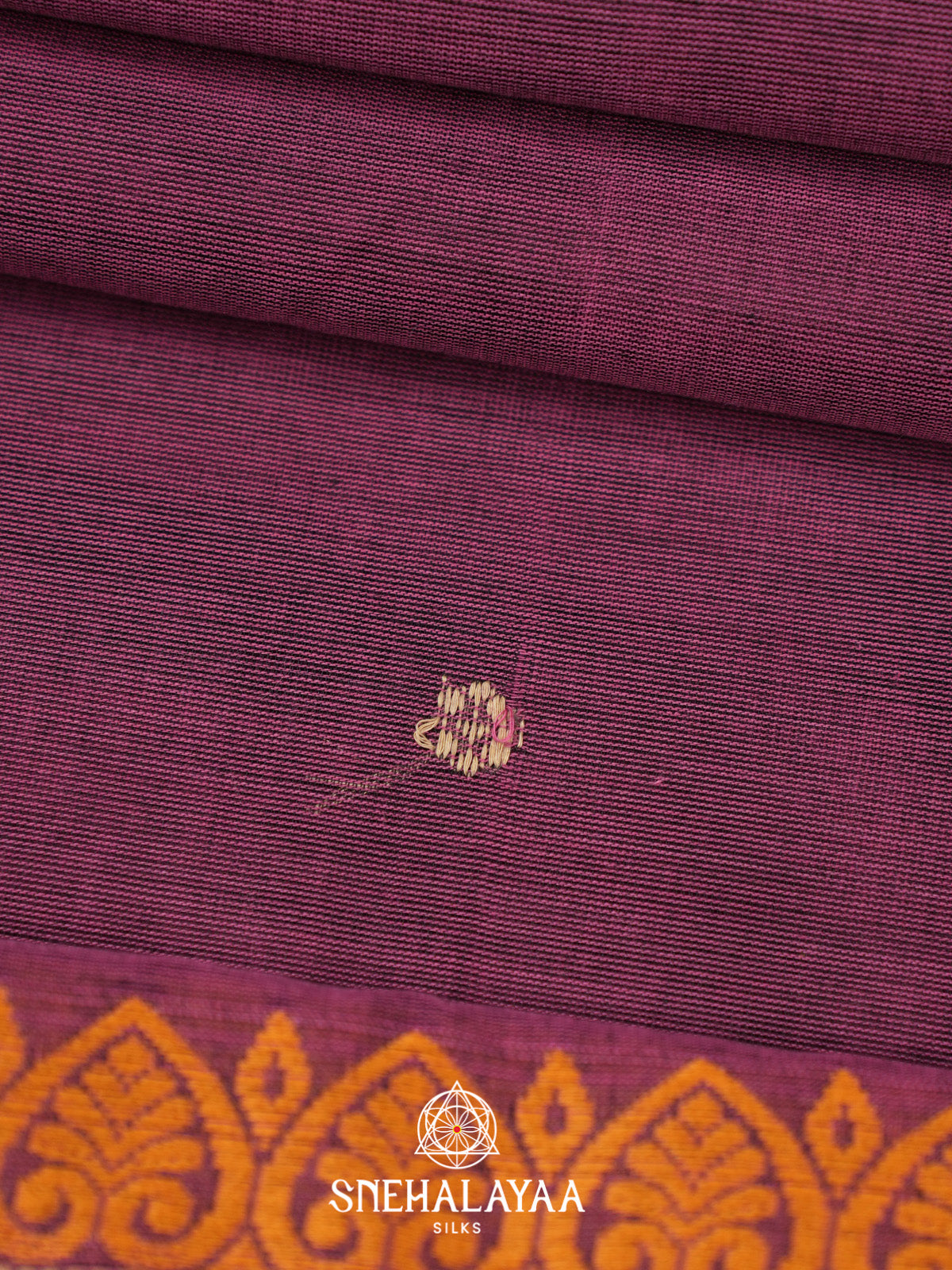 Wine Handloom Cotton Saree