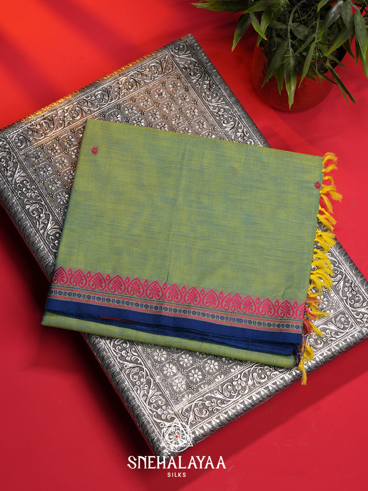 Green Handloom Cotton Saree