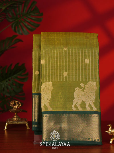 Mehendi Green Kanjivaram Silk Saree