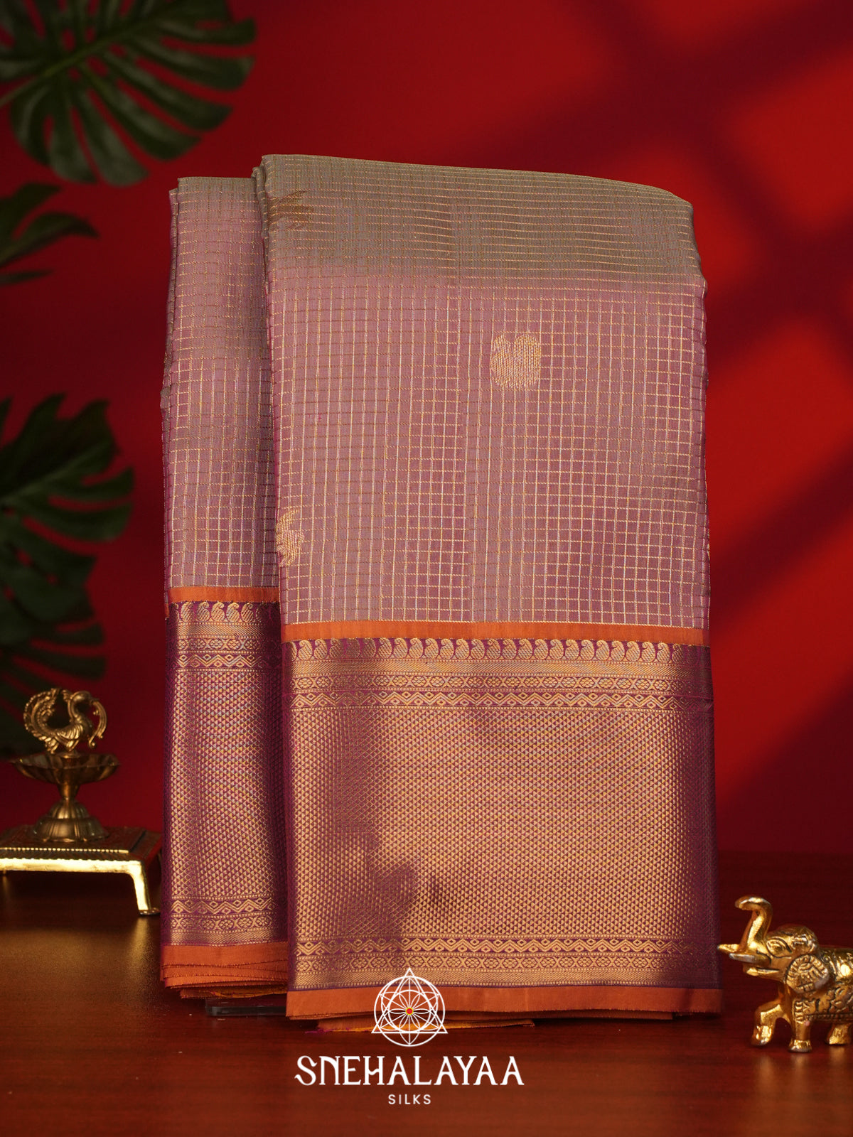 Onion Pink Kanjivaram Silk Saree