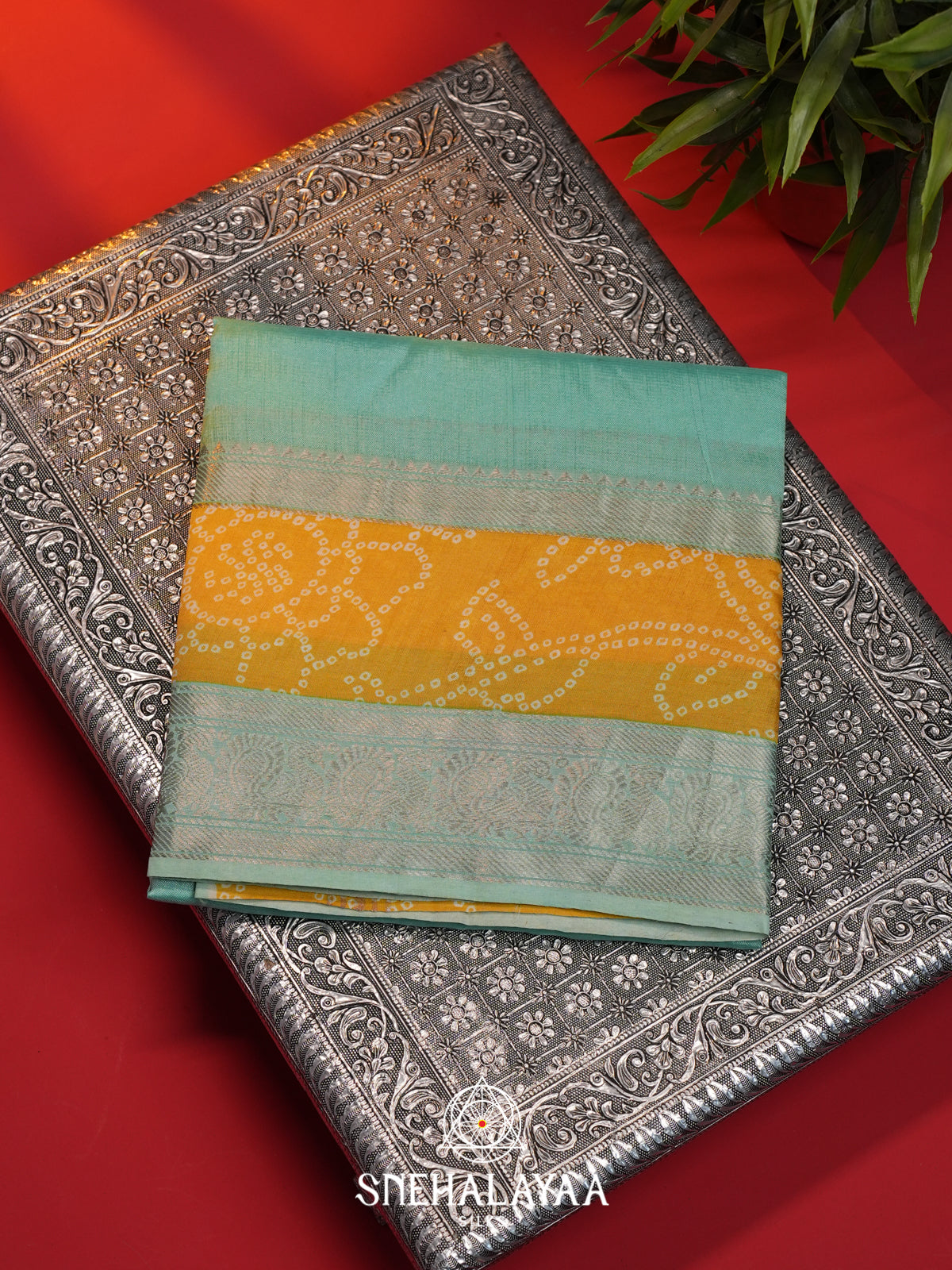 Mint Green Mangalagiri Silk Cotton Saree
