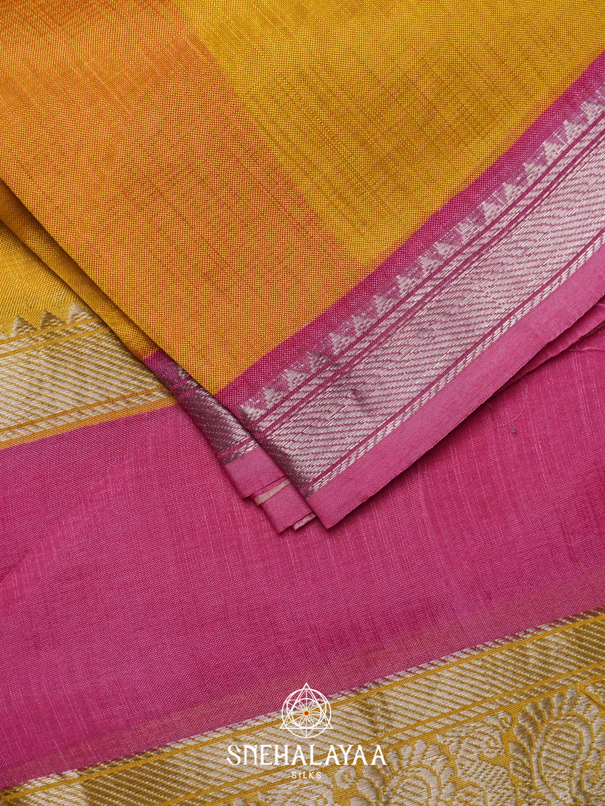 Yellow Mangalagiri Silk Cotton Saree