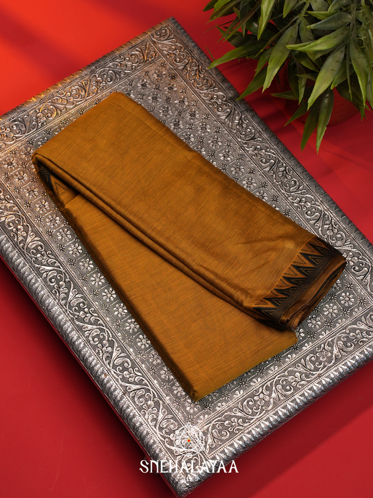 Mustard Narayanpet Cotton Saree