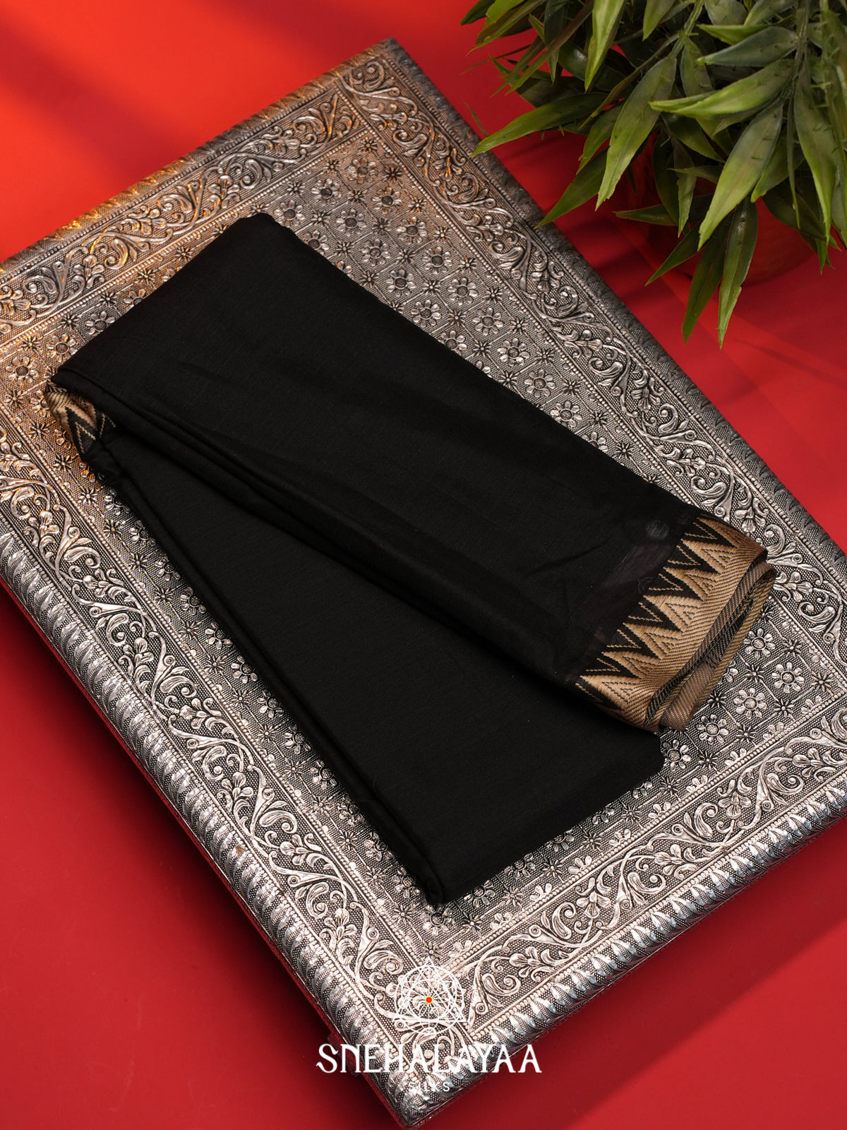Black Narayanpet Cotton Saree