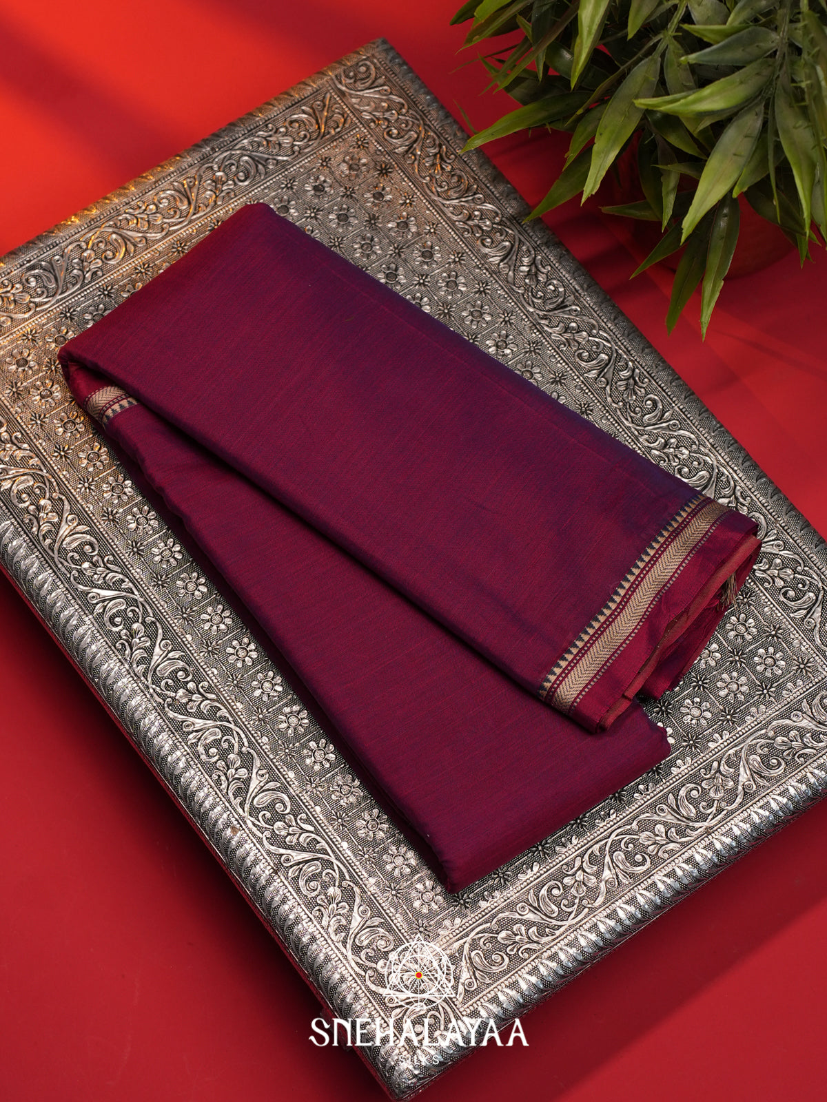 Magenta Narayanpet Cotton Saree