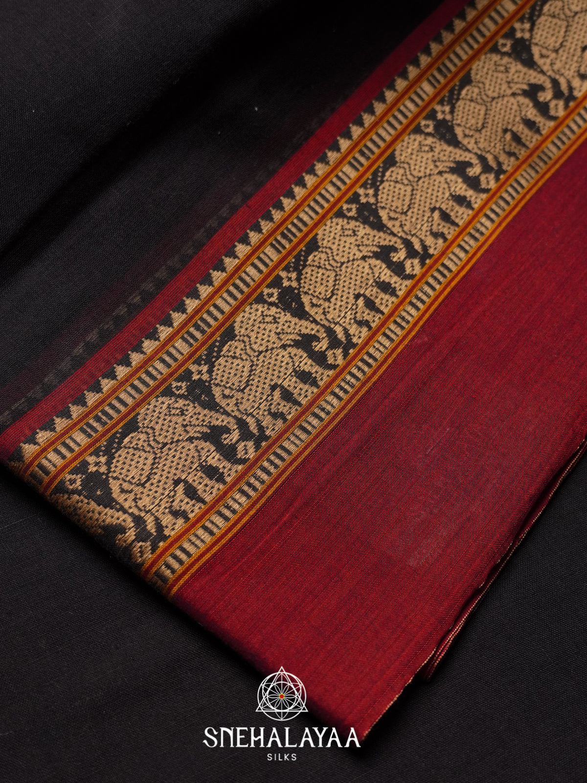 Black Narayanpet Cotton Saree