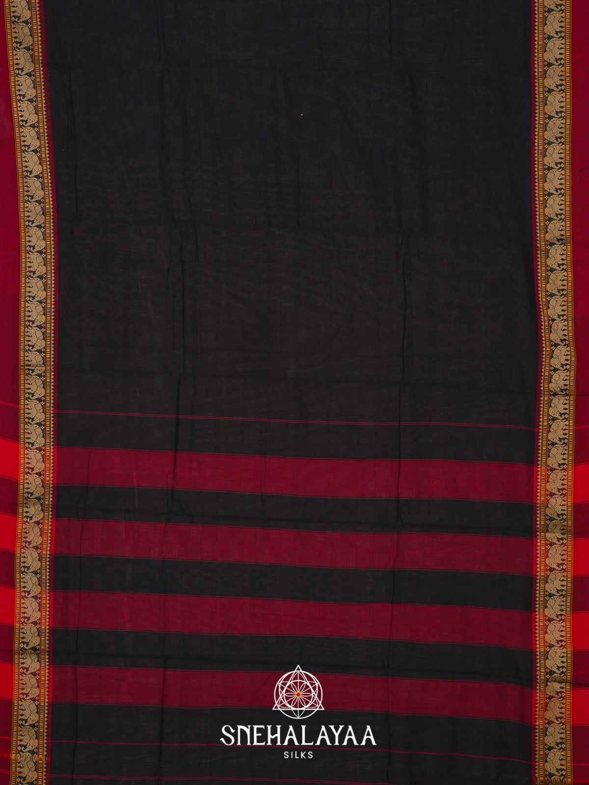 Black Narayanpet Cotton Saree
