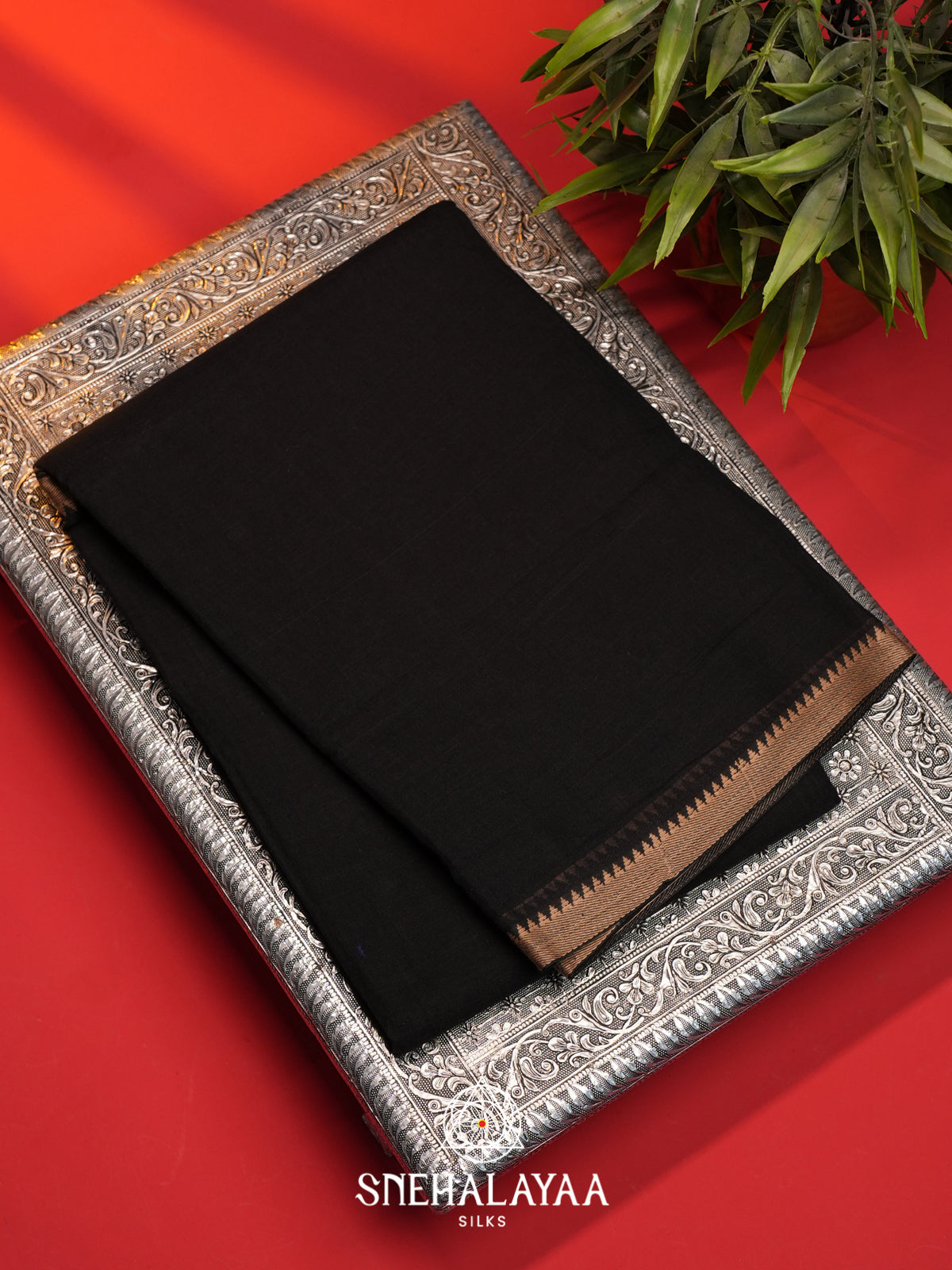 Black Narayanpet Cotton Saree
