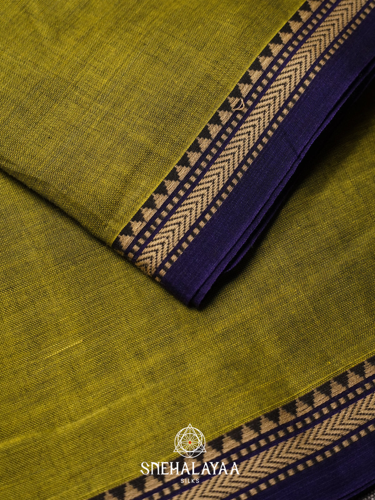 Olive Green Narayanpet Cotton Saree