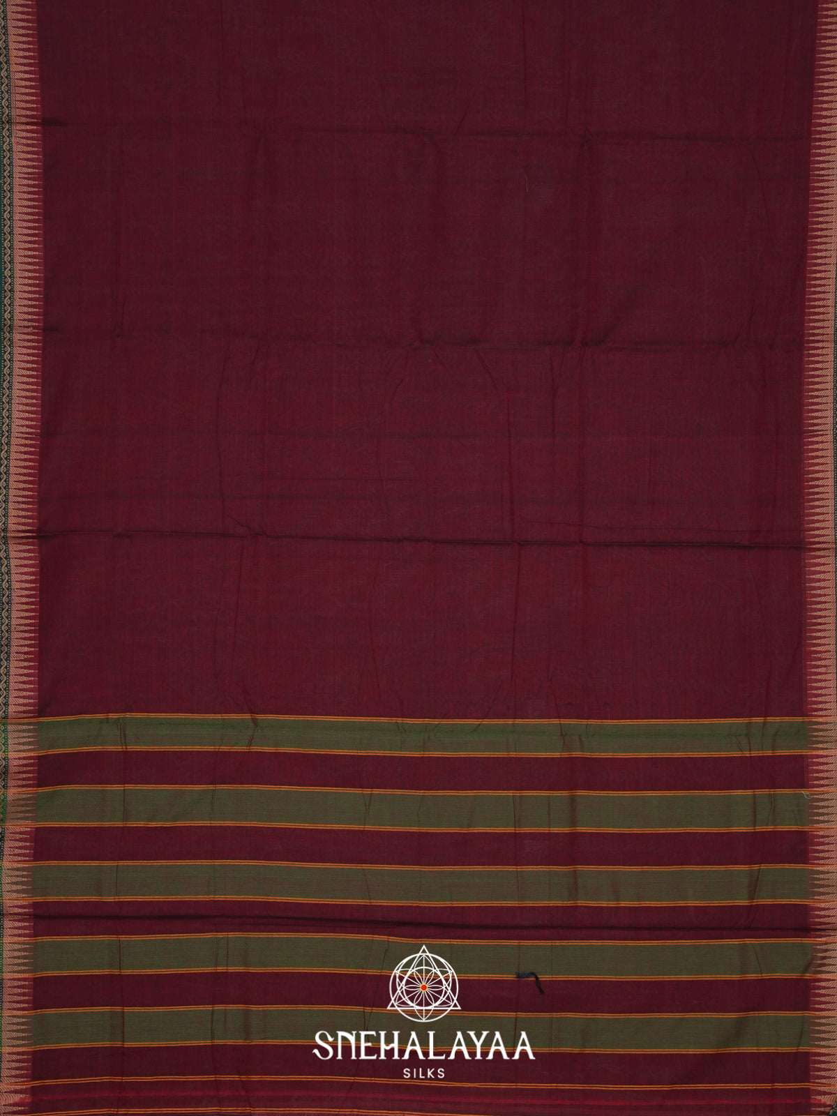 Maroon Narayanpet Cotton Saree