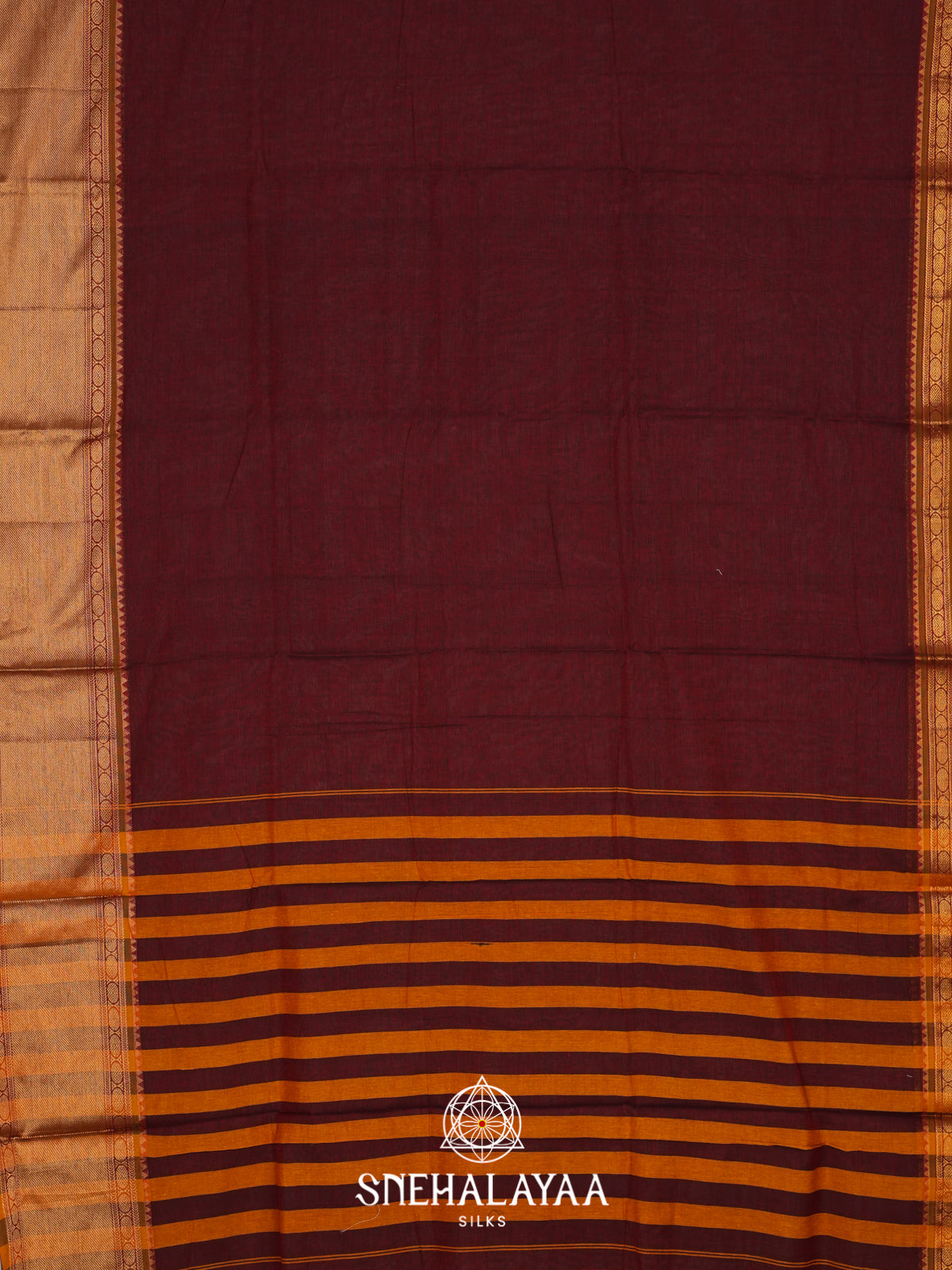 Maroon Narayanpet Cotton Saree