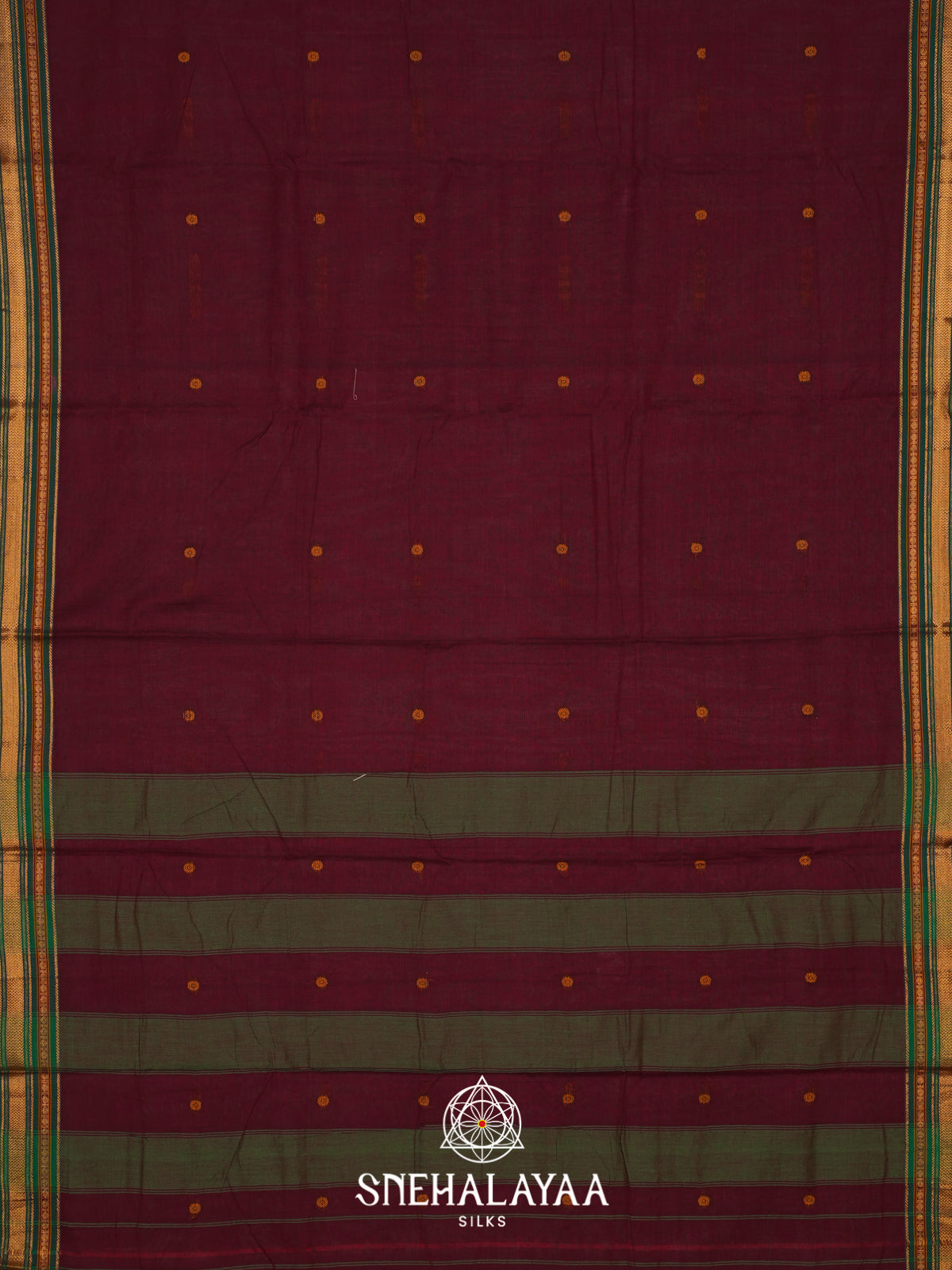 Maroon Narayanpet Cotton Saree