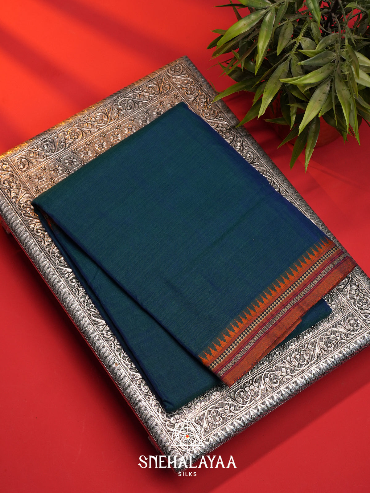 Blue Narayanpet Cotton Saree