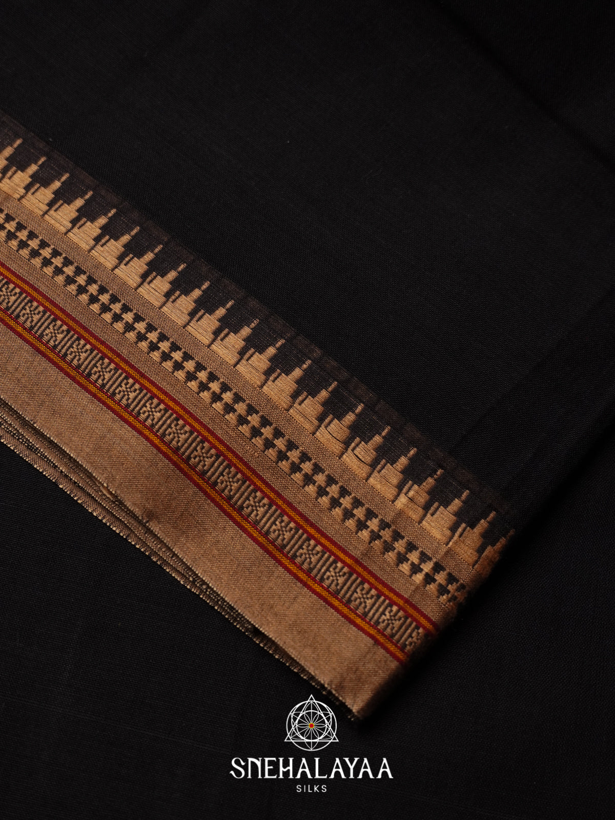 Black Narayanpet Cotton Saree