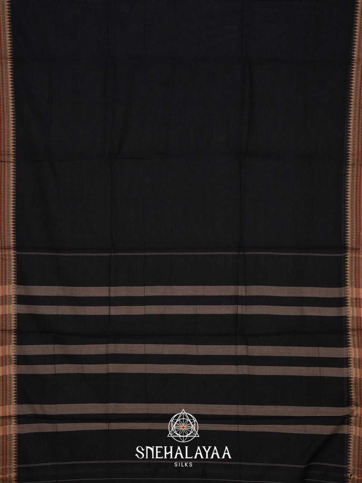 Black Narayanpet Cotton Saree
