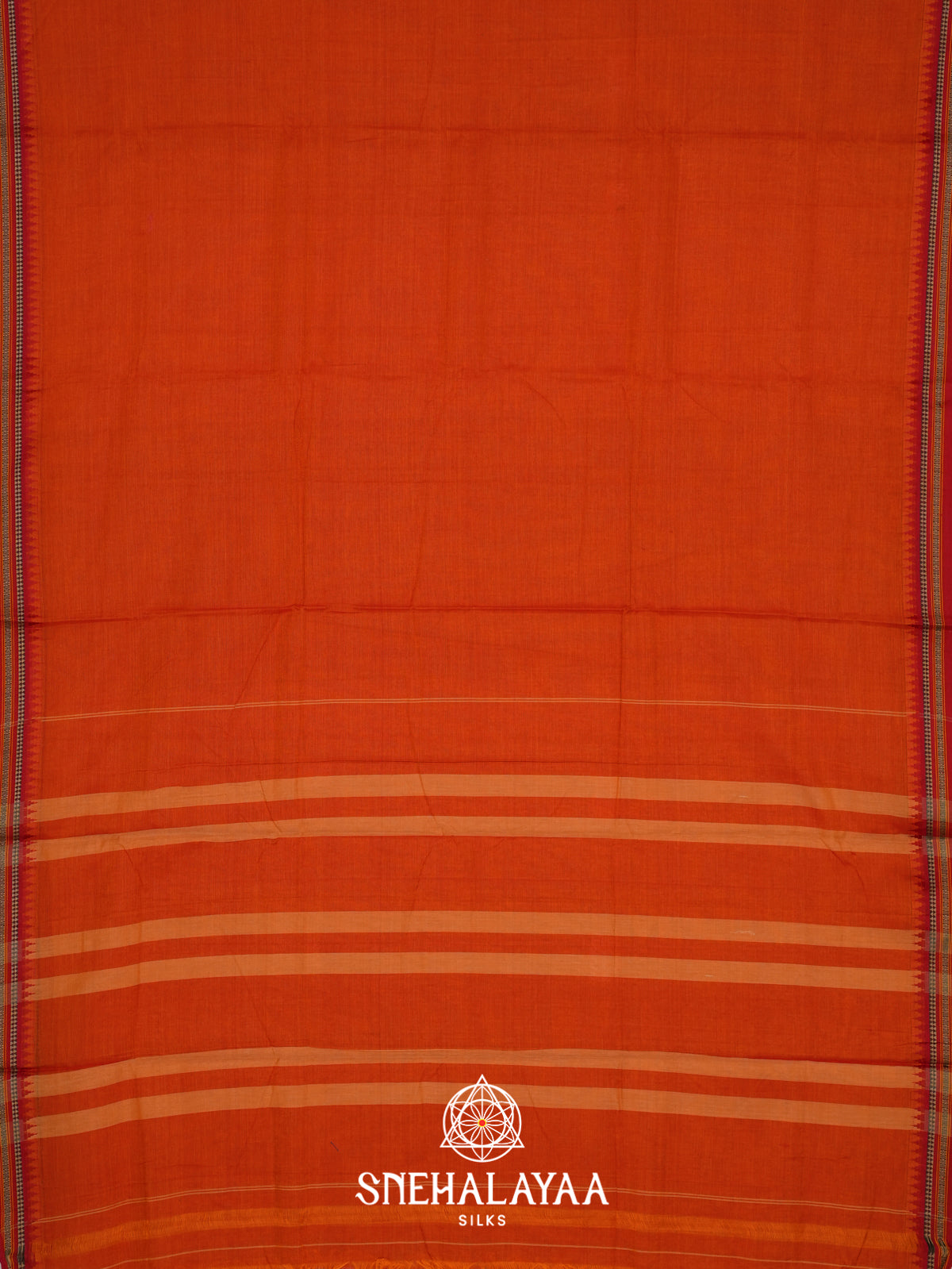 Orange Narayanpet Cotton Saree