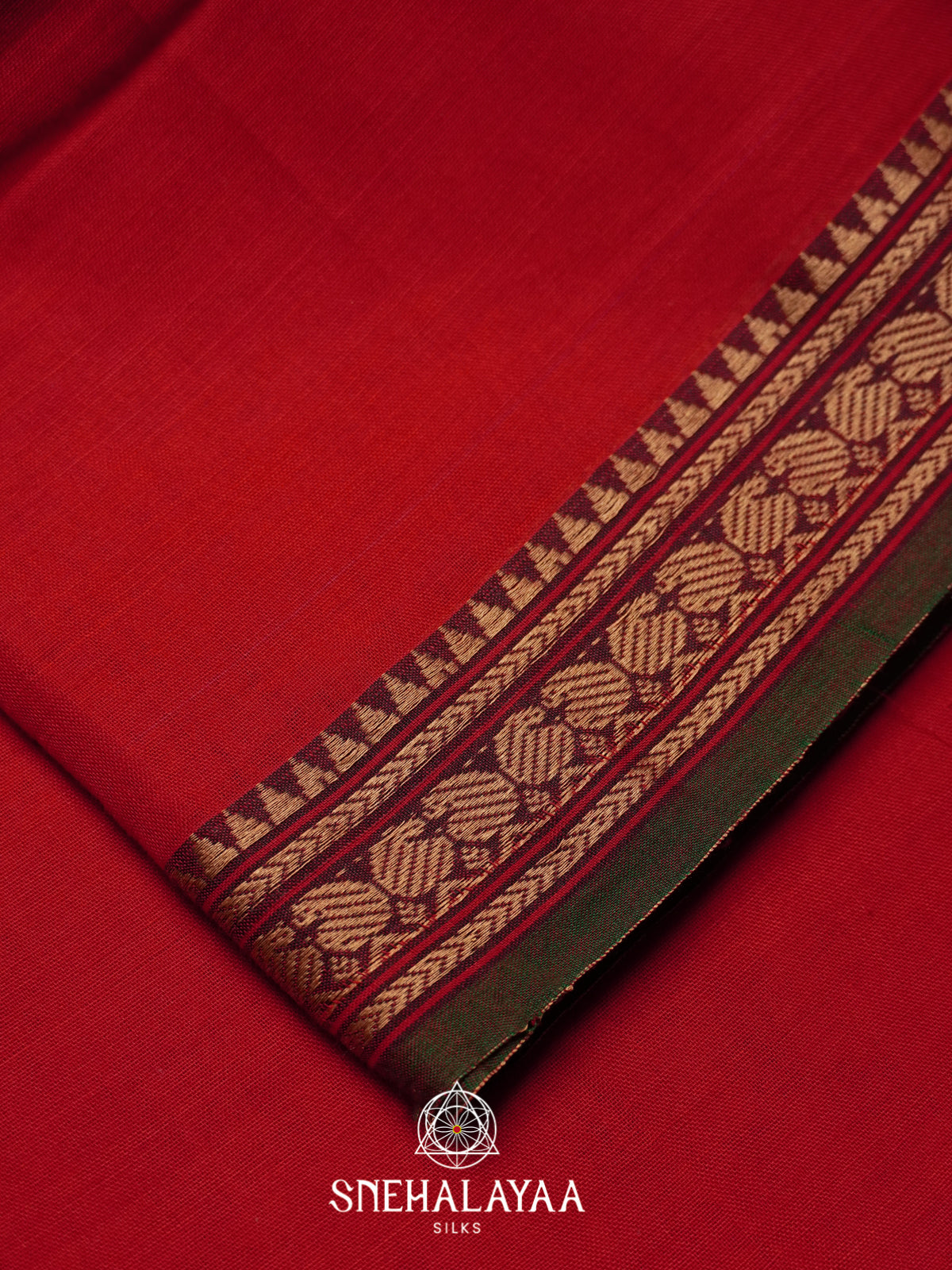 Red Narayanpet Cotton Saree