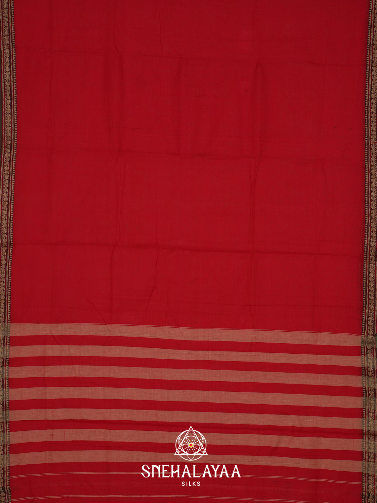 Red Narayanpet Cotton Saree
