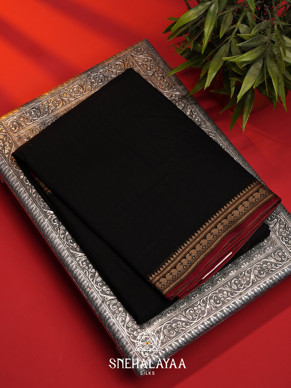 Black Narayanpet Cotton Saree