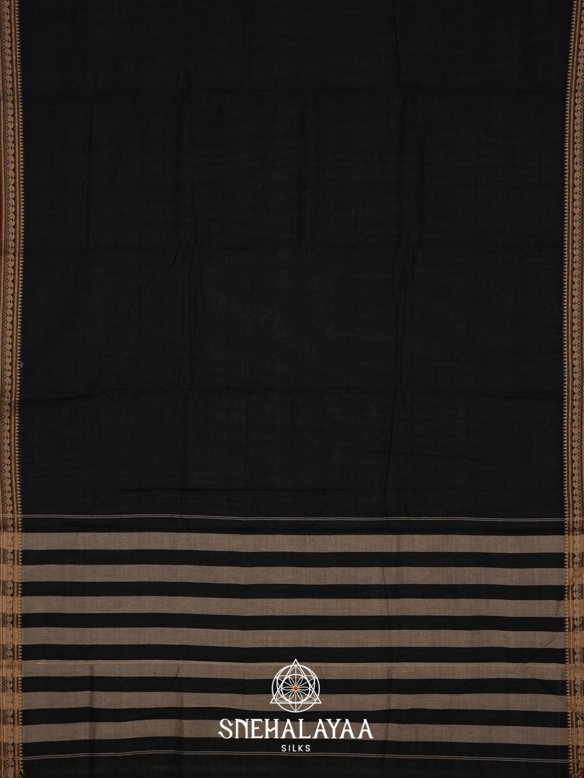 Black Narayanpet Cotton Saree