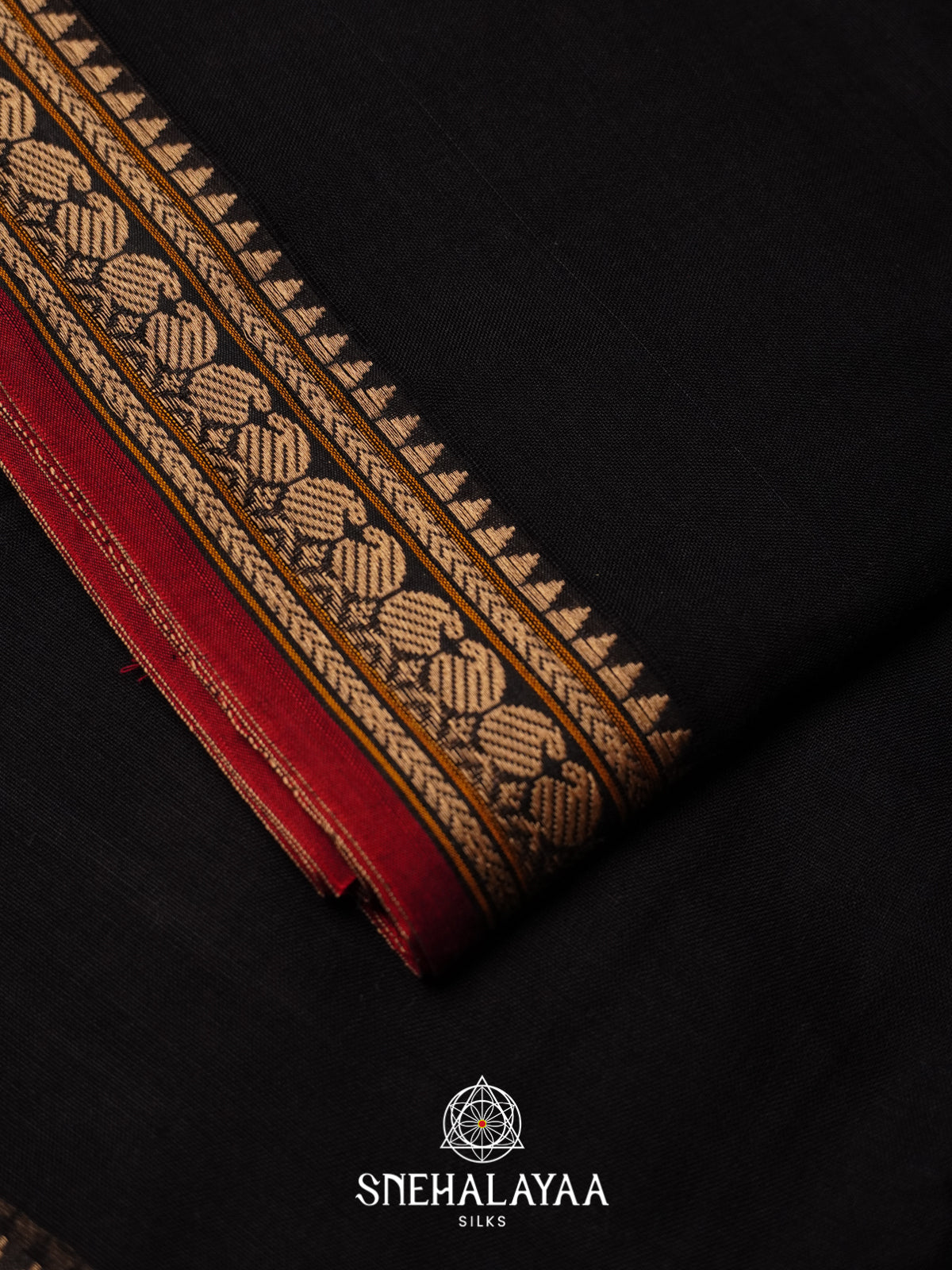 Black Narayanpet Cotton Saree