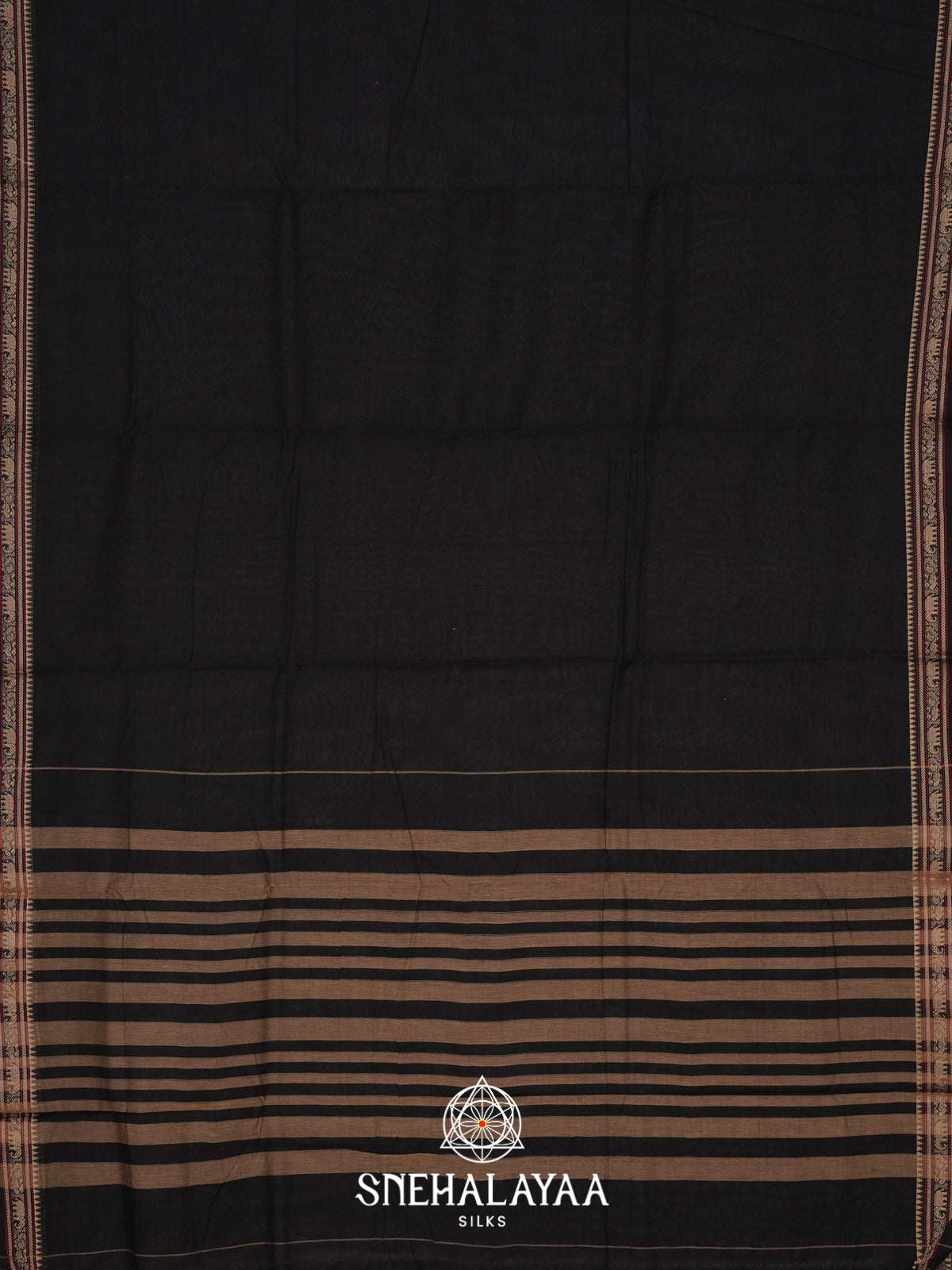 Black Narayanpet Cotton Saree