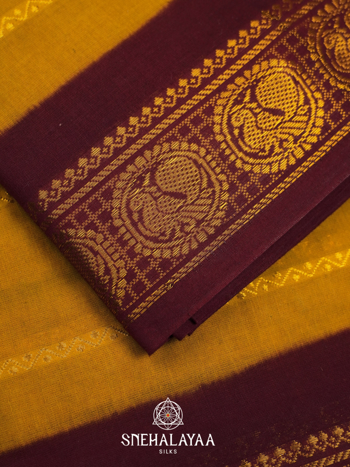 Mustard Sungadi Cotton Saree