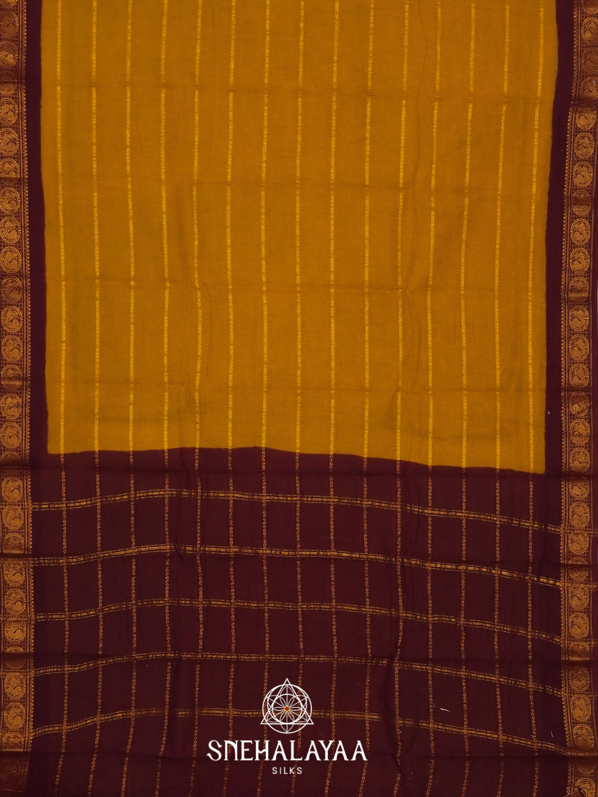 Mustard Sungadi Cotton Saree