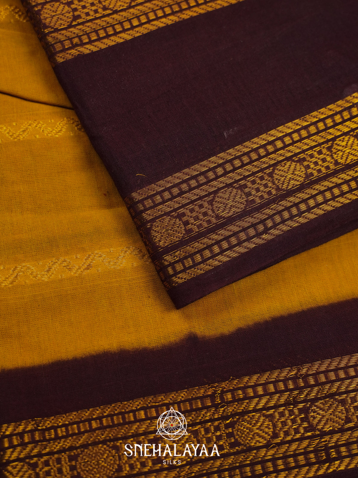 Mustard Yellow Sungadi Cotton Saree