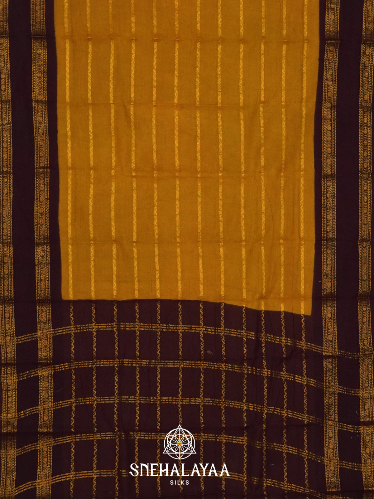 Mustard Yellow Sungadi Cotton Saree