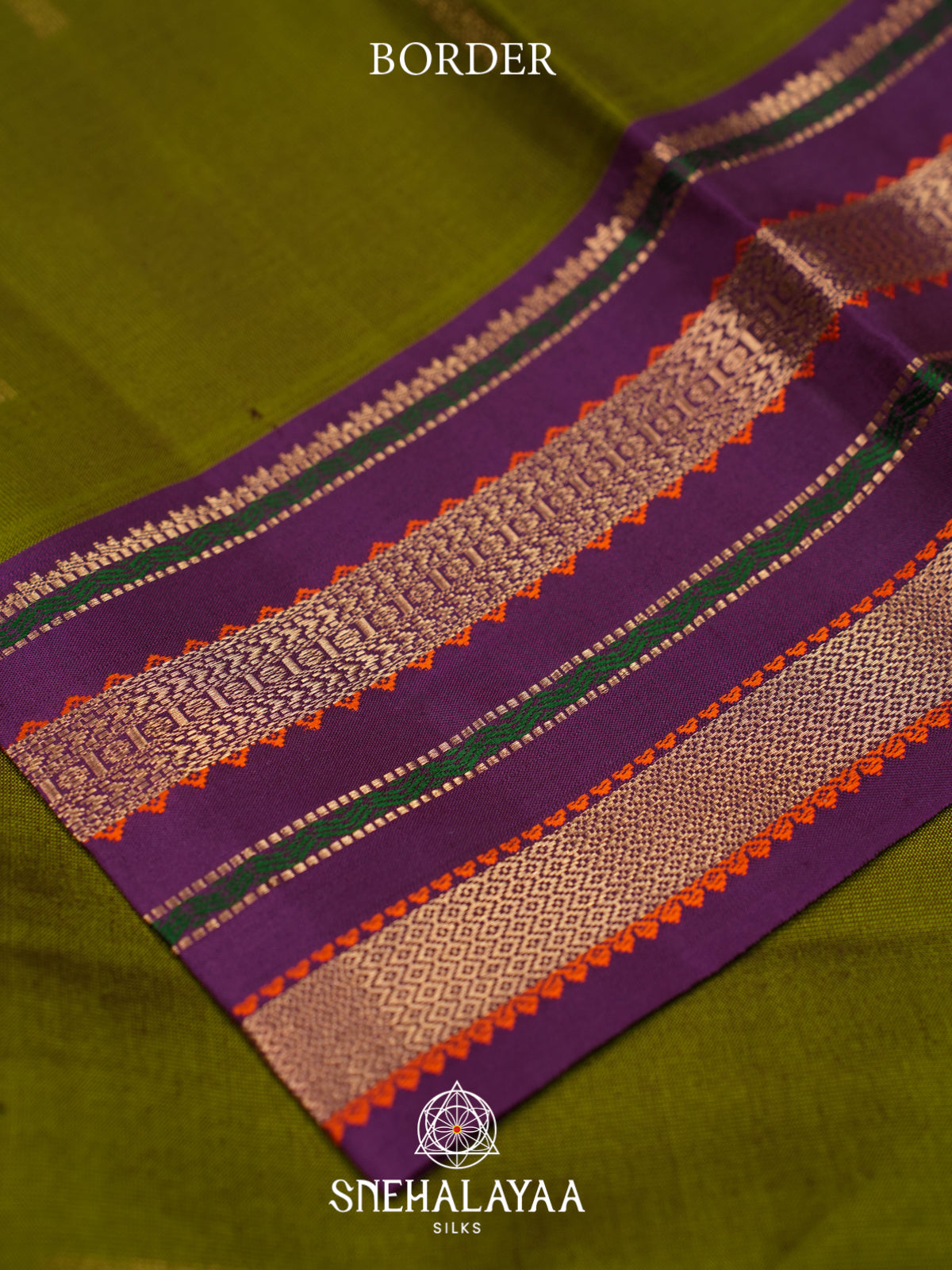 Olive Green Kanjivaram Silk Saree