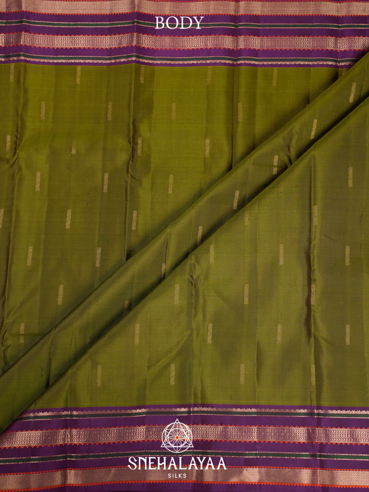 Olive Green Kanjivaram Silk Saree