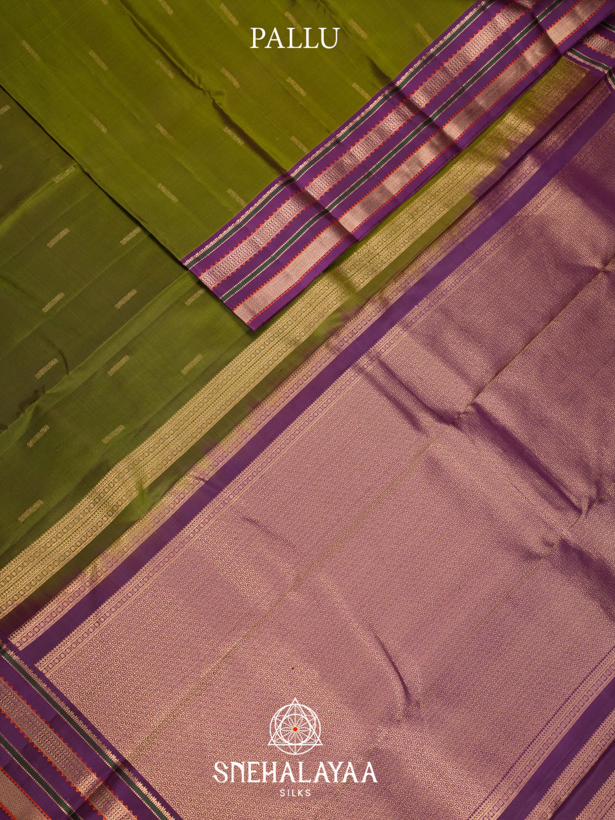 Olive Green Kanjivaram Silk Saree