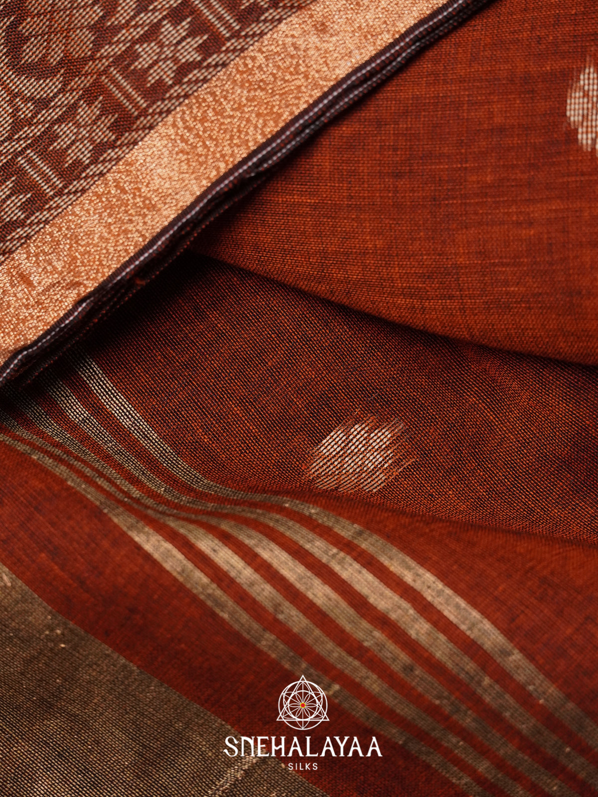 Brown Mul Cotton Saree