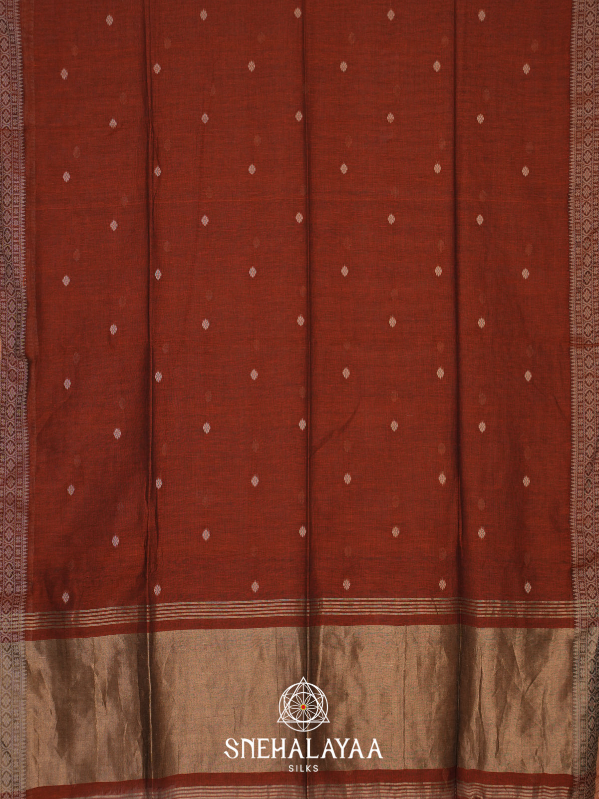 Brown Mul Cotton Saree