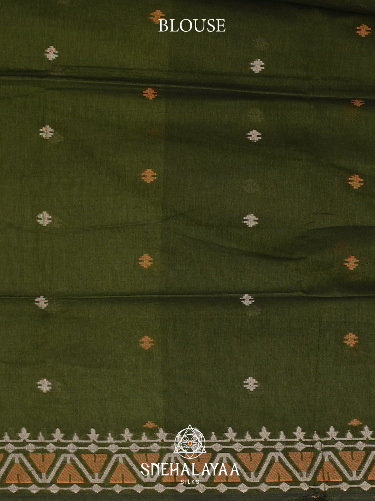 Olive Green Mul Cotton Saree