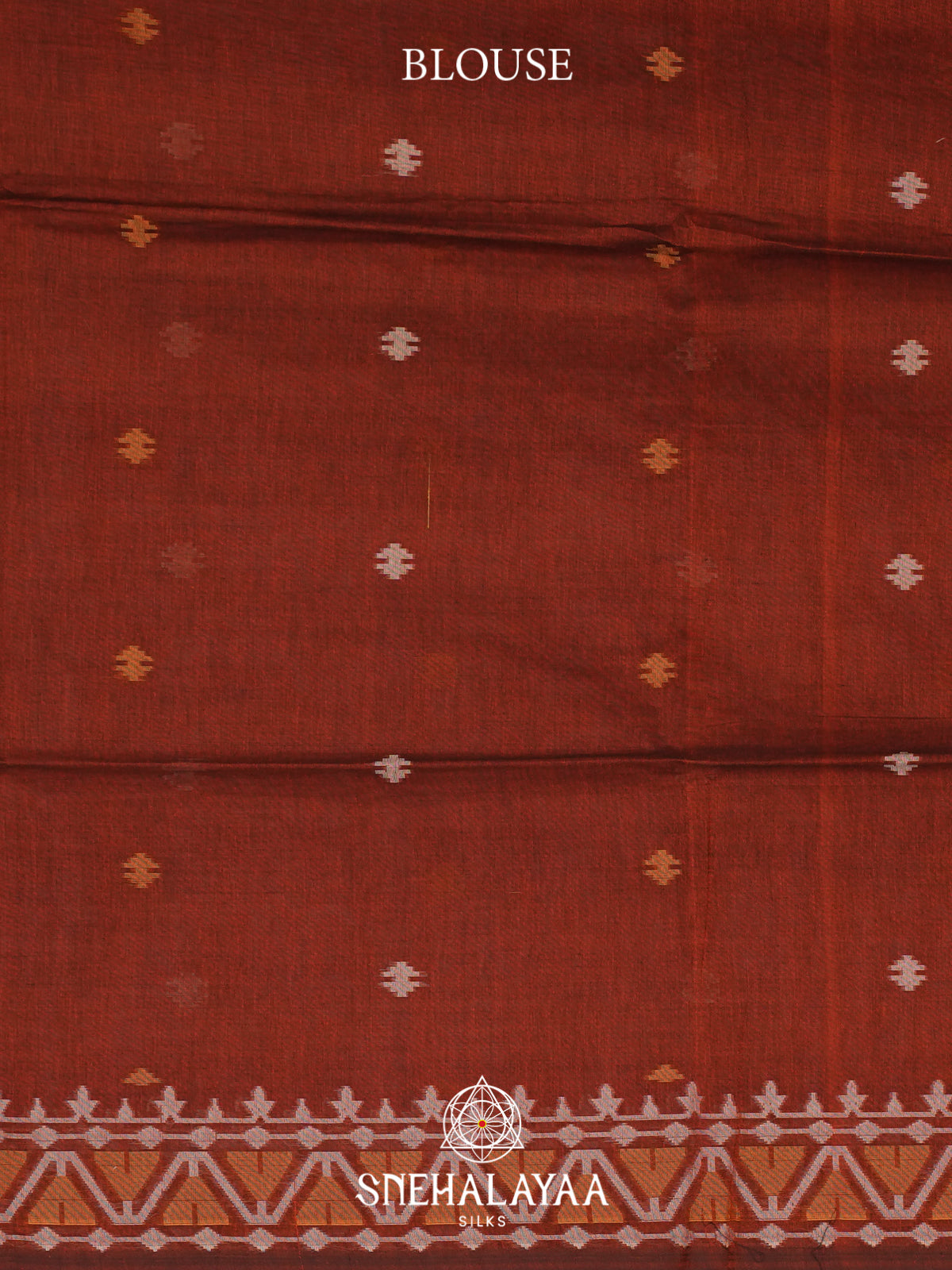 Rust Orange Mul Cotton Saree