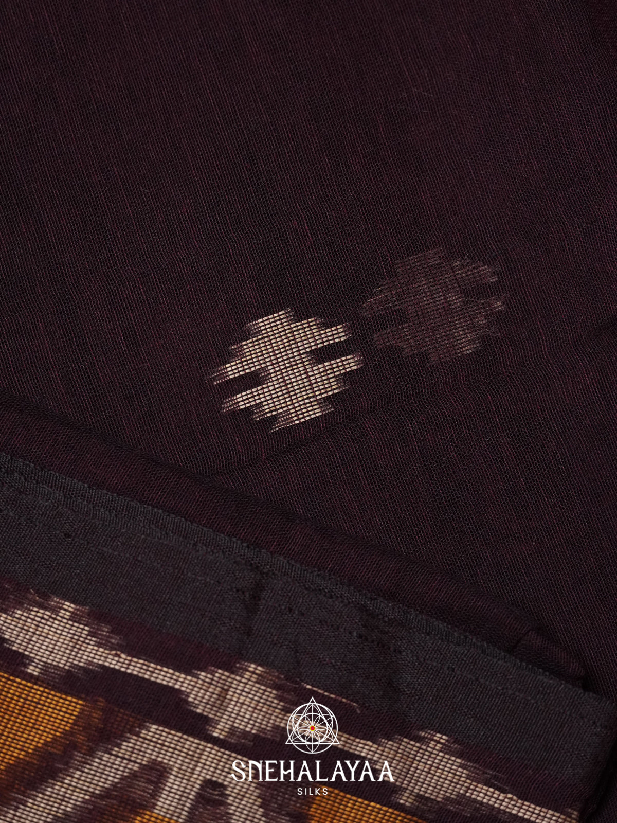 Chocolate Brown Mul Cotton Saree