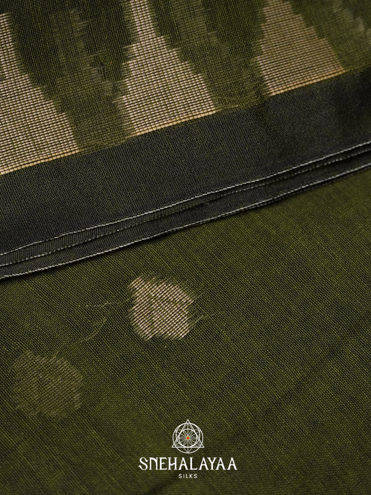 Olive Green Mul Cotton Saree
