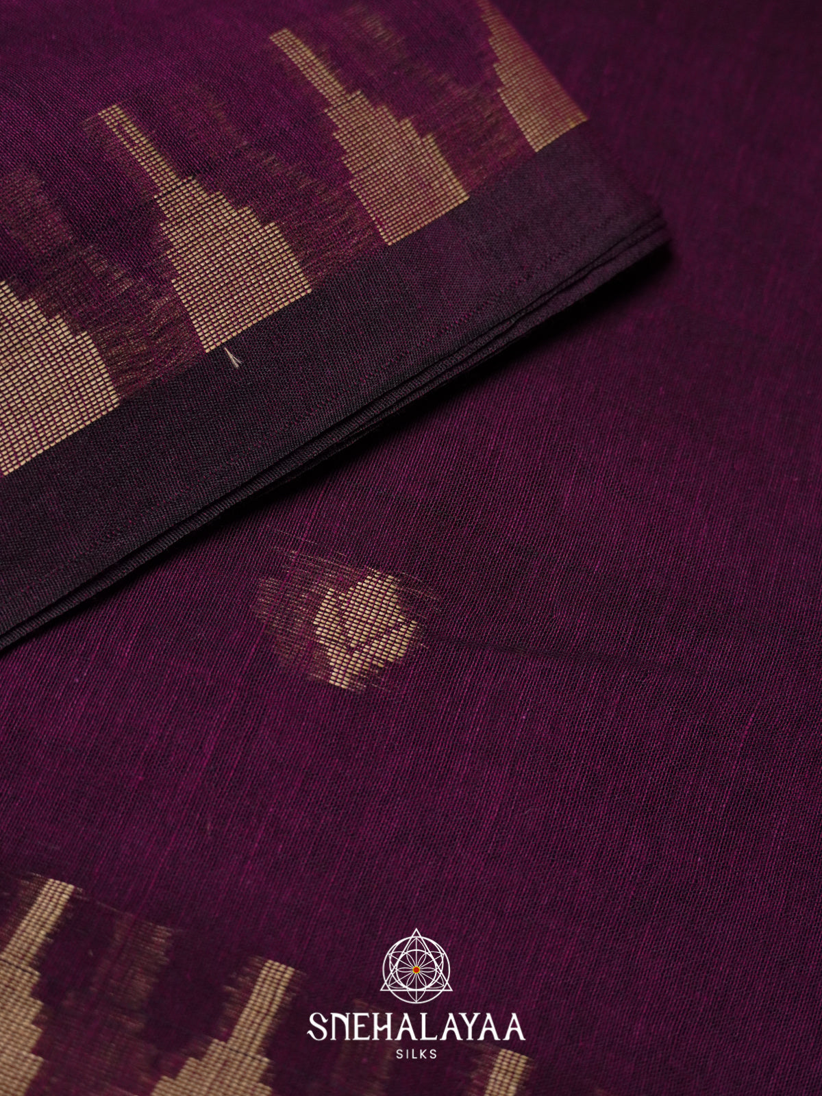 Purple Mul Cotton Saree