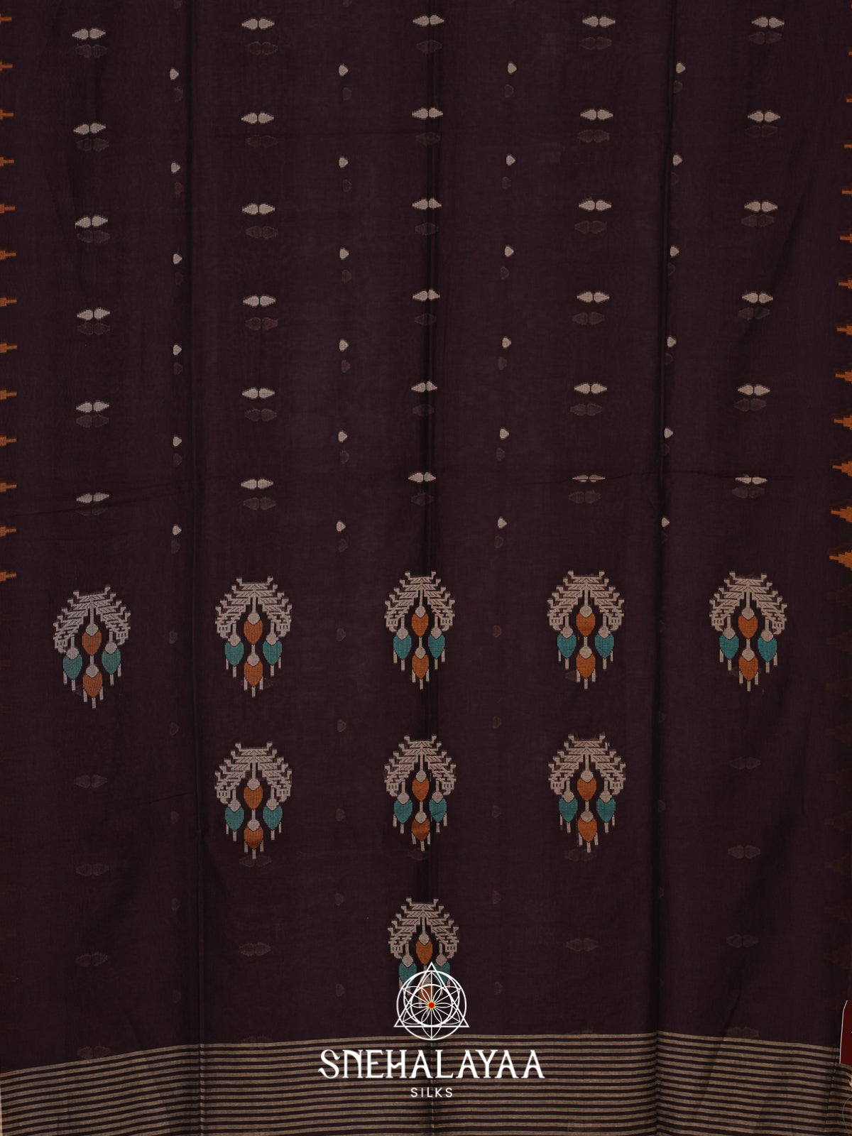 Wine Mul Cotton Saree