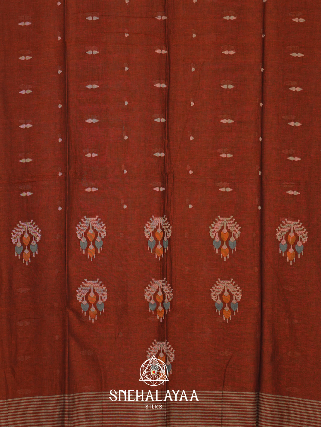 Brown Mul Cotton Saree