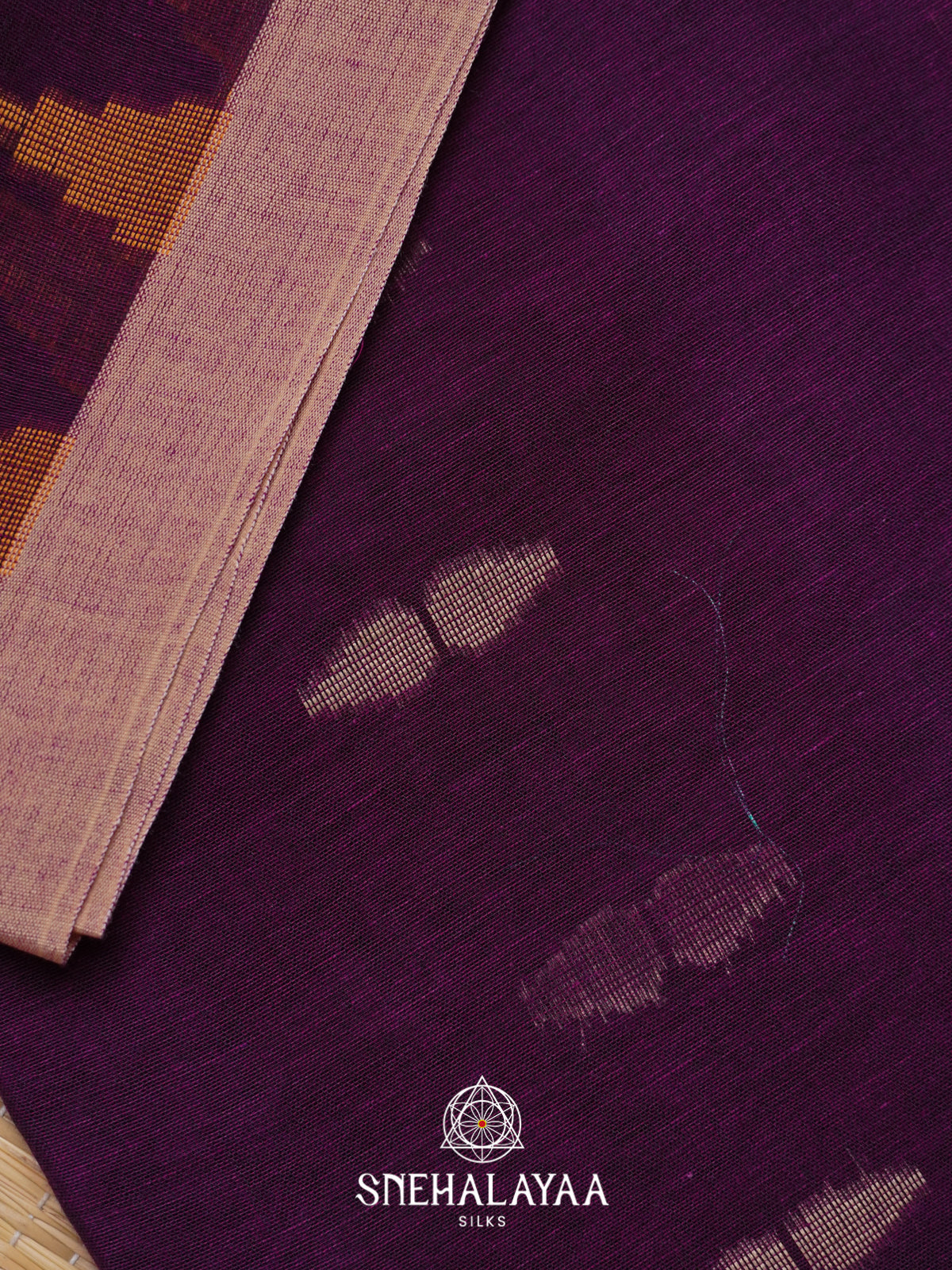 Purple Mul Cotton Saree