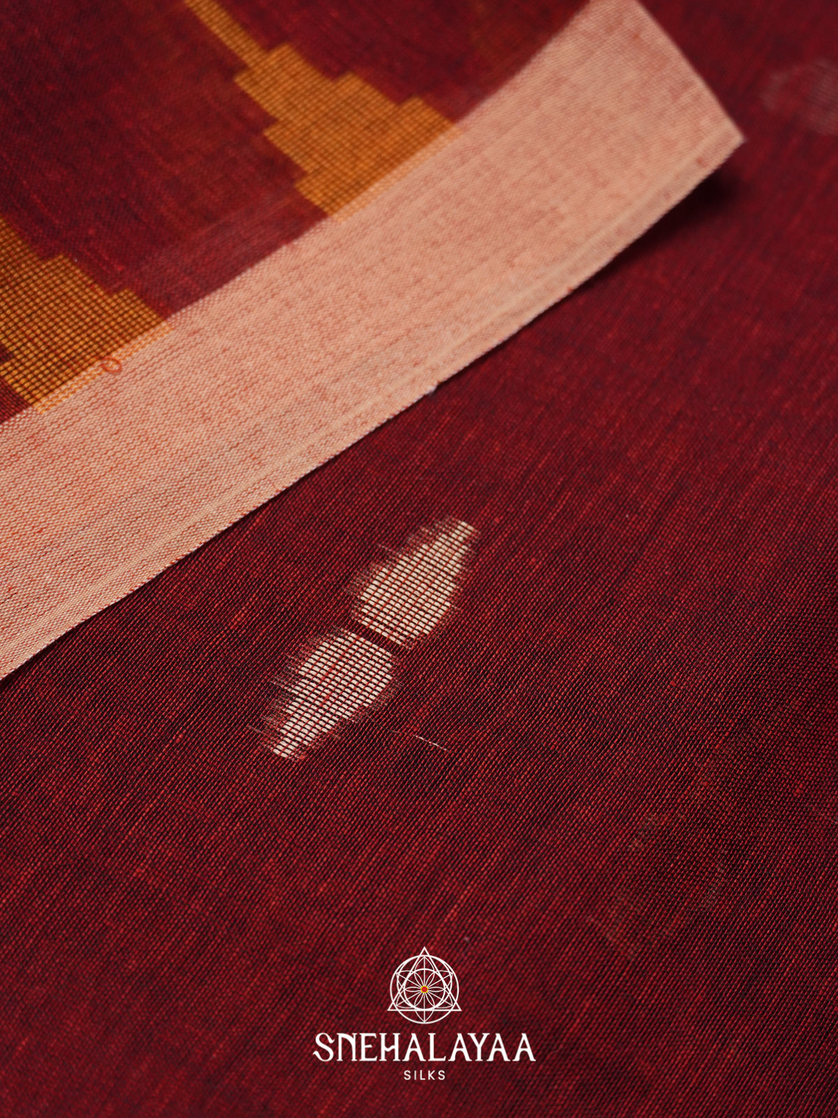 Maroon Mul Cotton Saree
