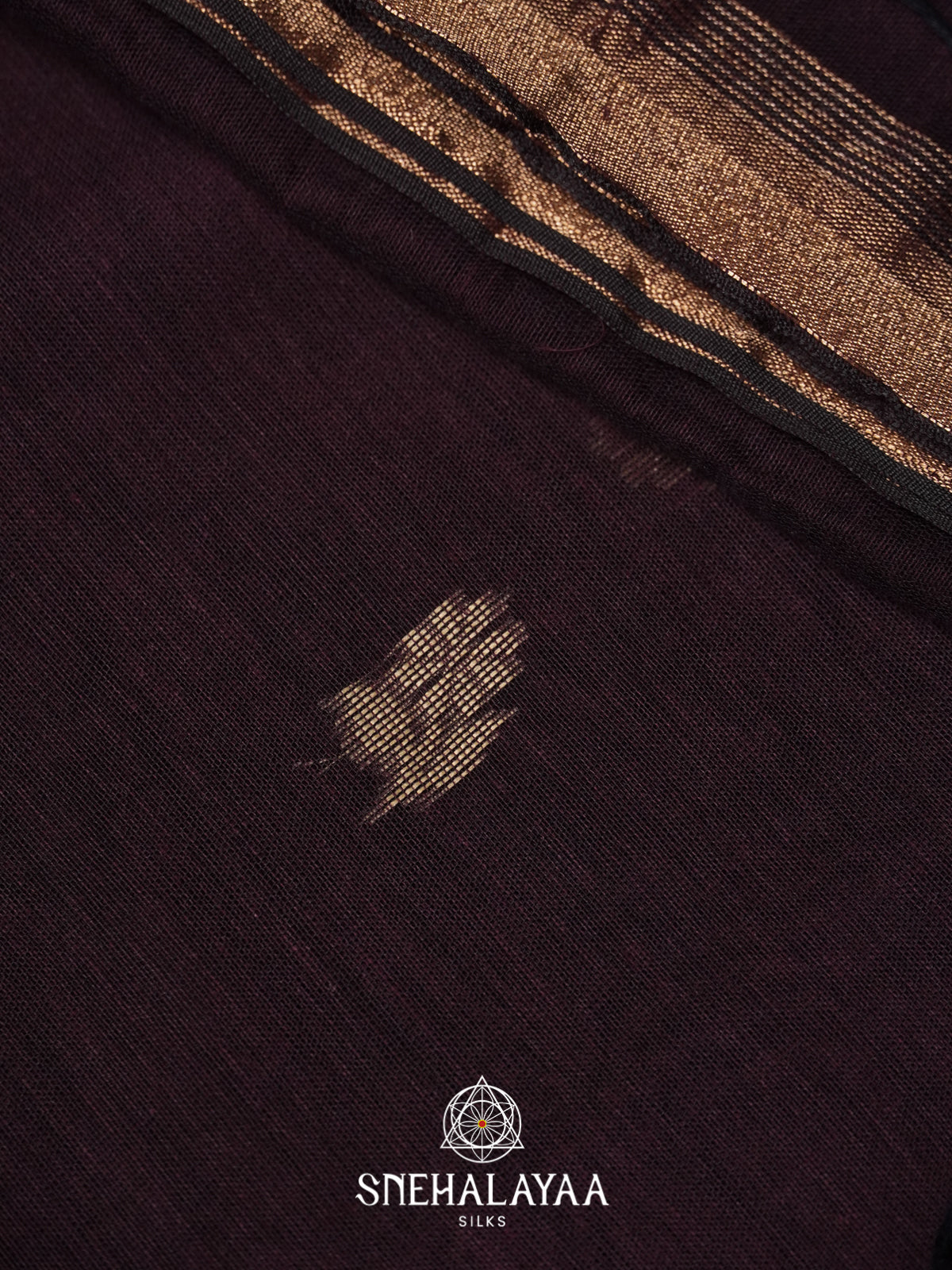 Aubergine Mul Cotton Saree