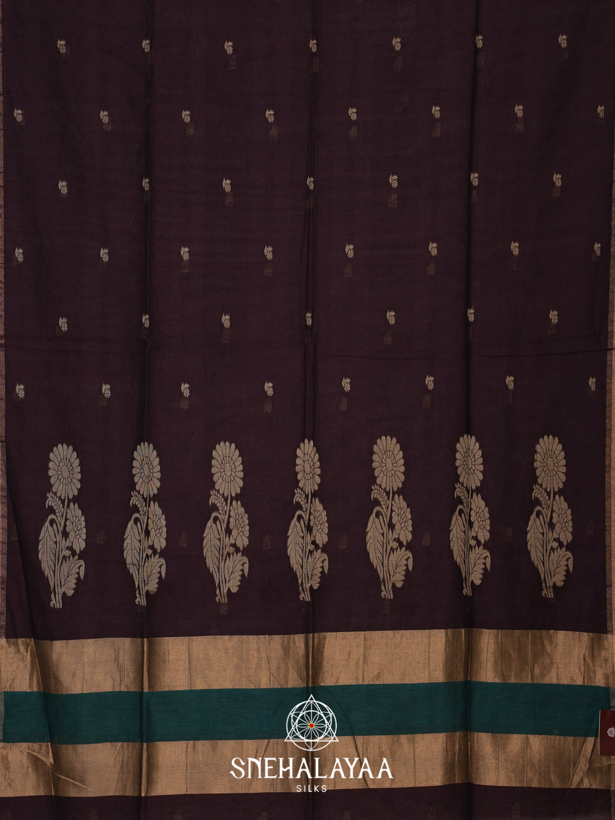 Aubergine Mul Cotton Saree