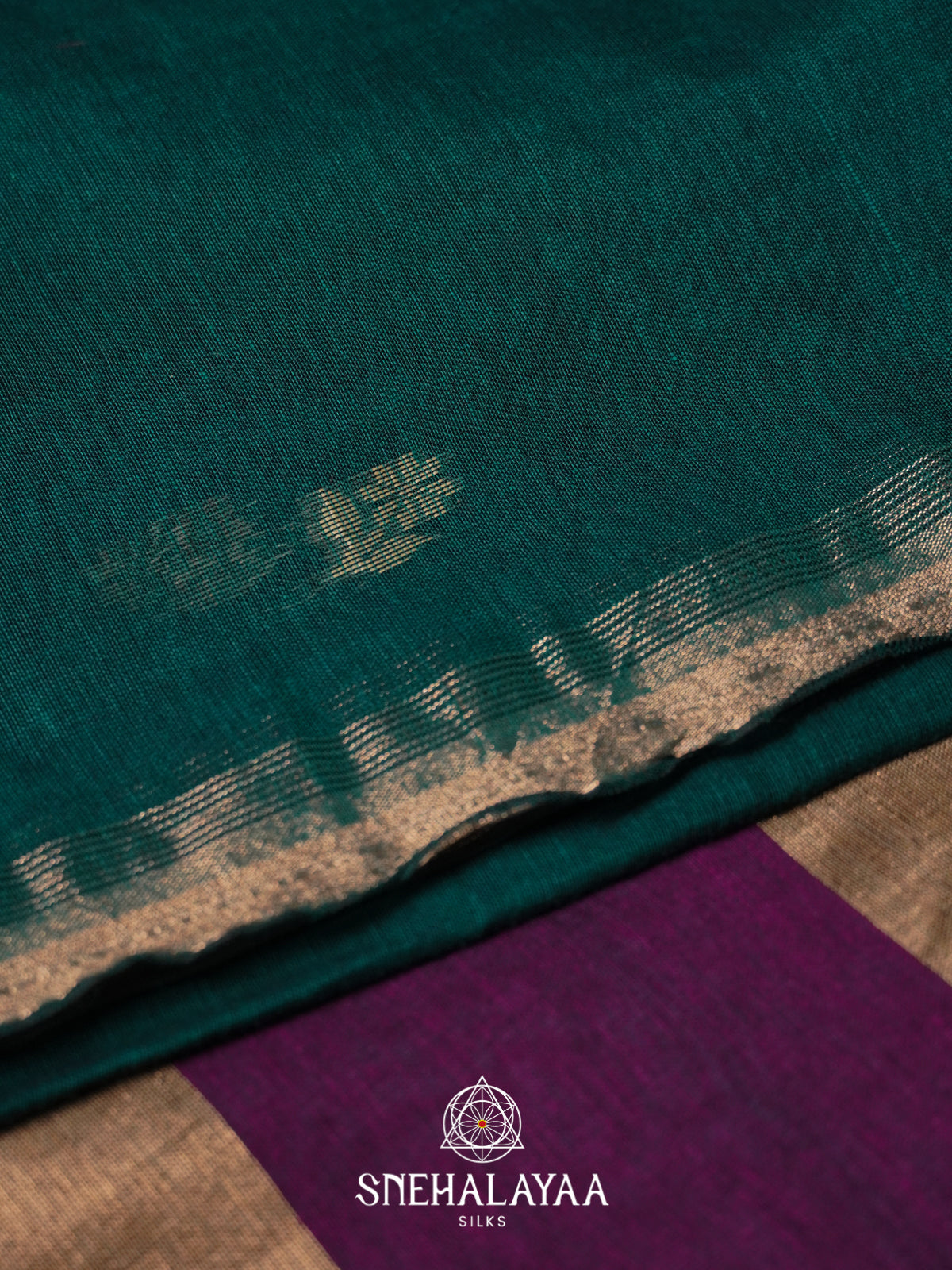 Teal Green Mul Cotton Saree